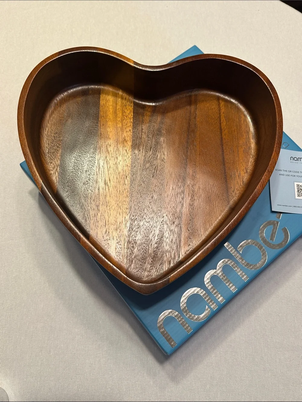 Nambe Heart Wood & Metal Chip and Dip